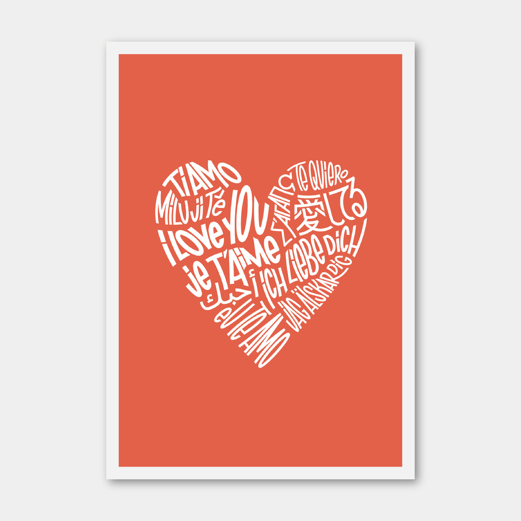 Carte postale - Je t'aime multilingue